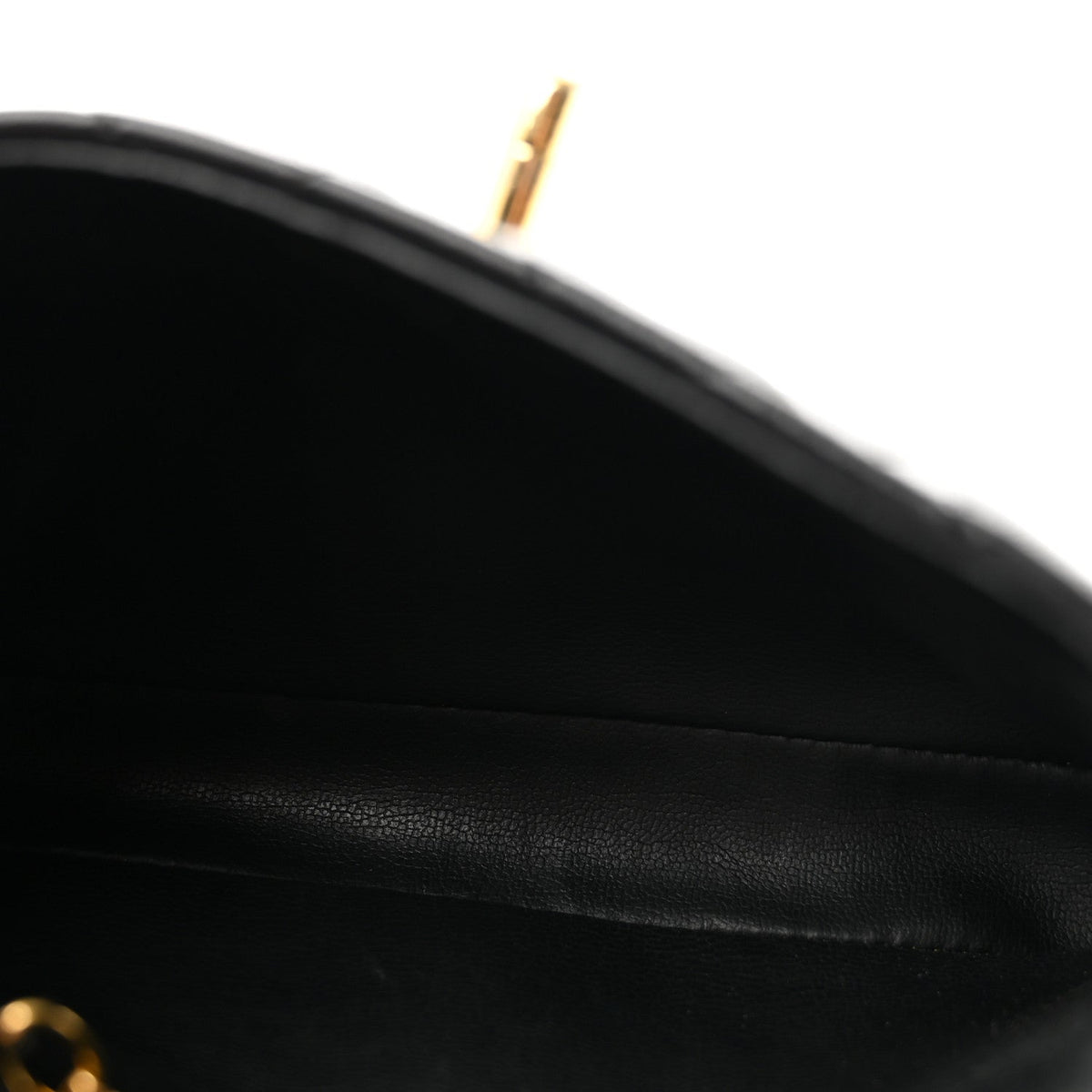 Lambskin Quilted Flap Waist Belt Bag 75 30 Black