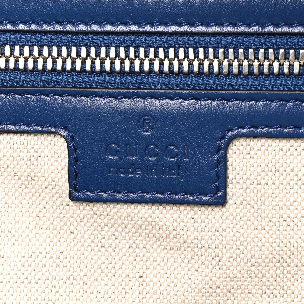 Calfskin GG Tennis Embossed Backpack Intense Metal Blue Black
