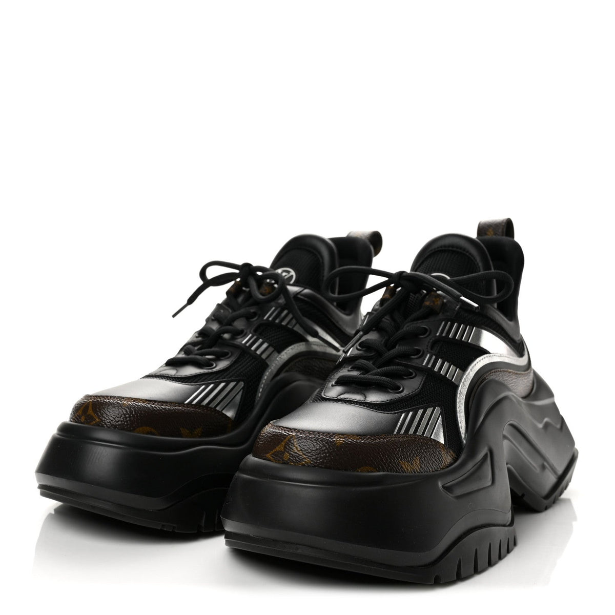 Calfskin Monogram LV Archlight 2.0 Platform Sneakers 38.5 Black