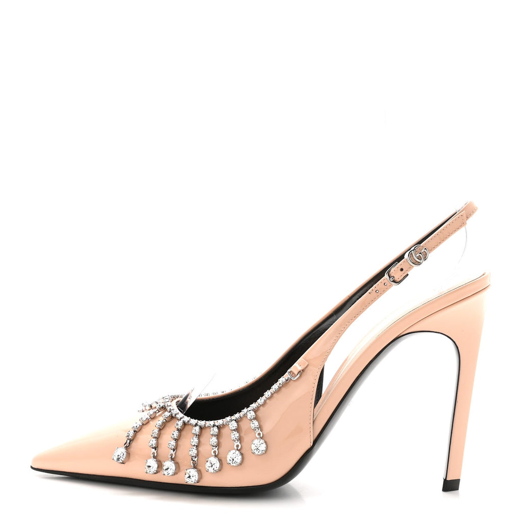 Vernice Crystal Embellished Guinevere Slingback Pumps 38 Rose Dust