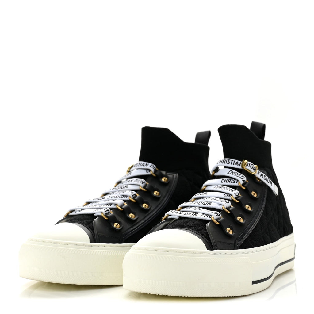 Technical Mesh Macrocannage Womens Walk'n Dior High Top Sneakers 38.5 Black