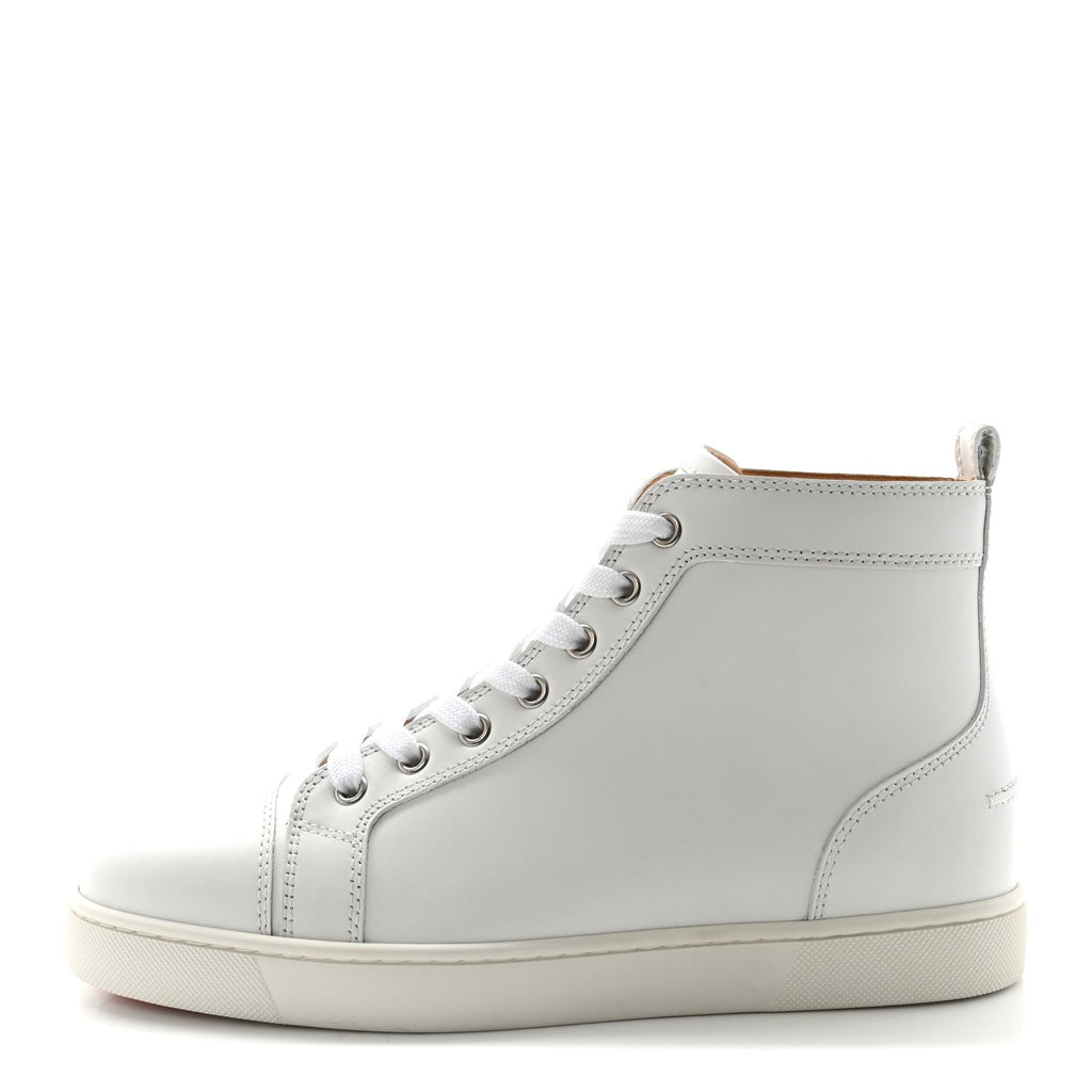 Calfskin Mens Louis Flat Sneakers 39 White