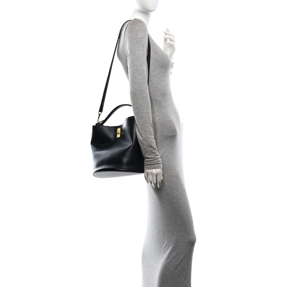 Smooth Calfskin Bucket 16 Bag Black