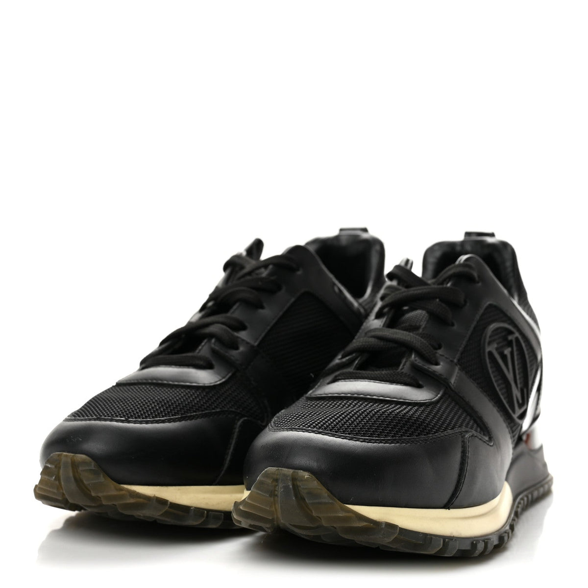 Calfskin Monogram Run Away Sneakers 36 Black