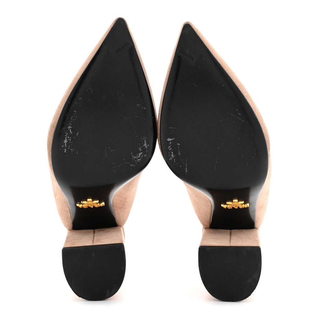 Suede Pointed Toe Mules 36 Dark Rose