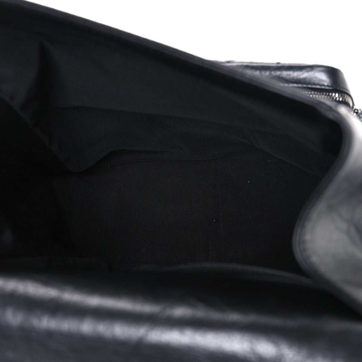 Grained Calfskin Quilted Large Casual Rock Backpack Black