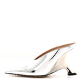 Laminated Calfskin Rocket Mule Pumps 37.5 Silver
