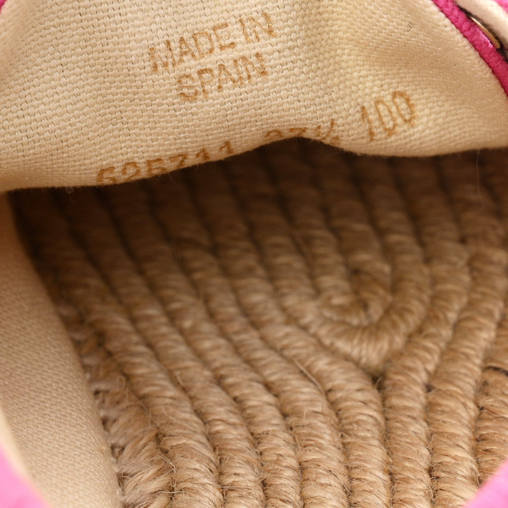 Canvas Logo Lace-Up Platform Espadrilles 37.5 Pink