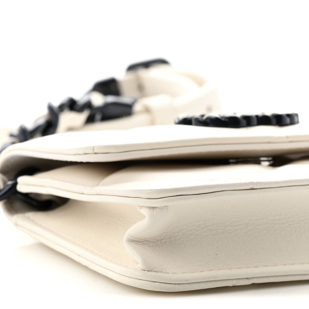 Caviar Quilted My Everything Belt Flap Card Holder White