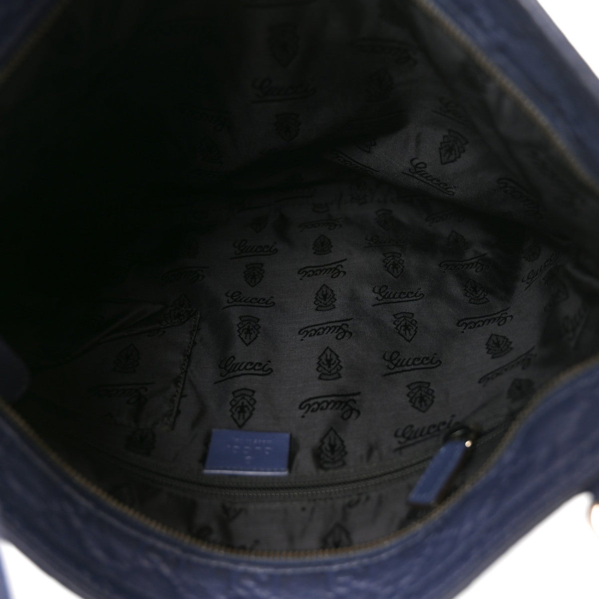 Guccissima Medium Flat Messenger Bag Navy