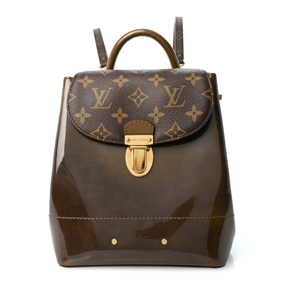 Patent Monogram Hot Springs Backpack Vert Bronze