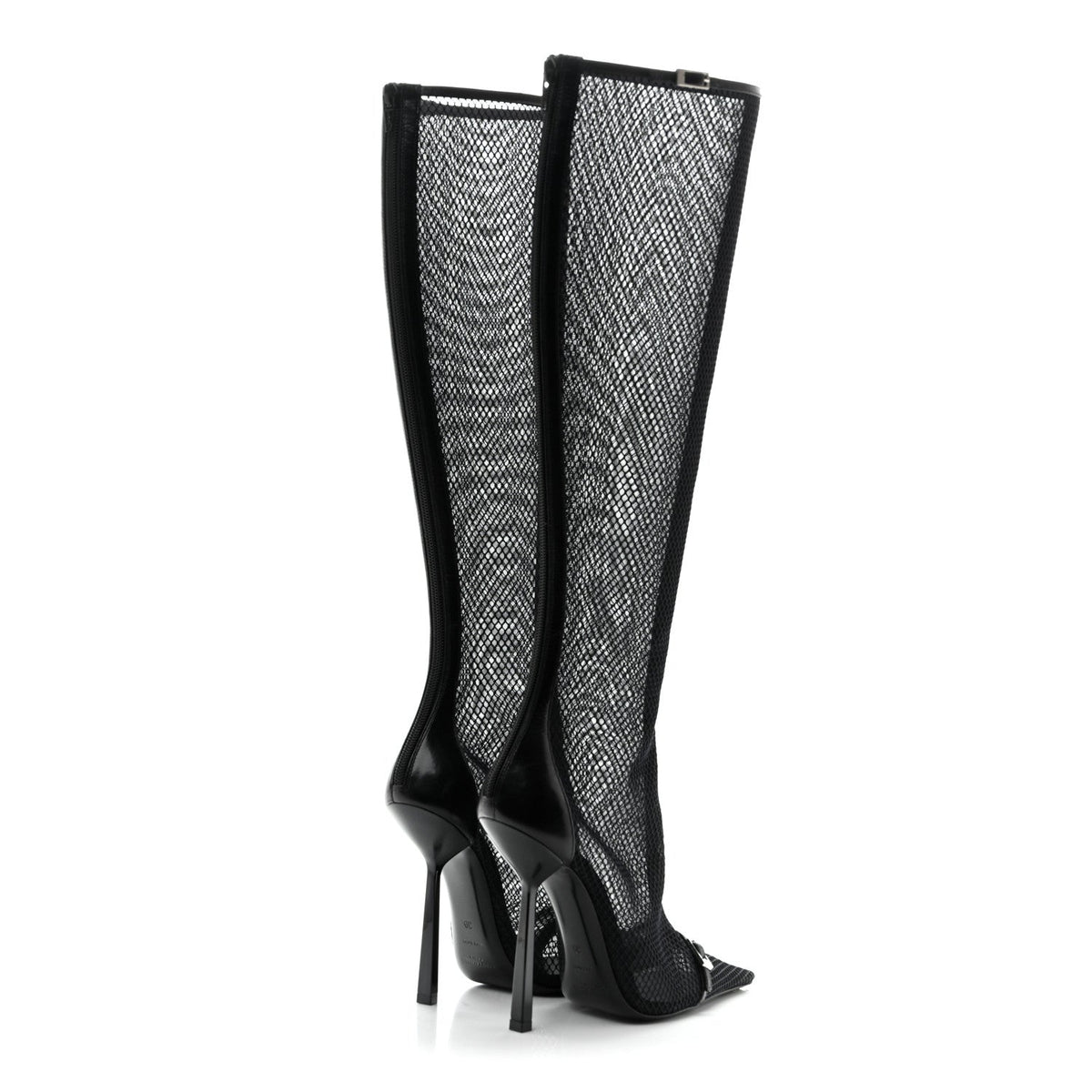 Mesh Oxails Knee High Boots 39 Black