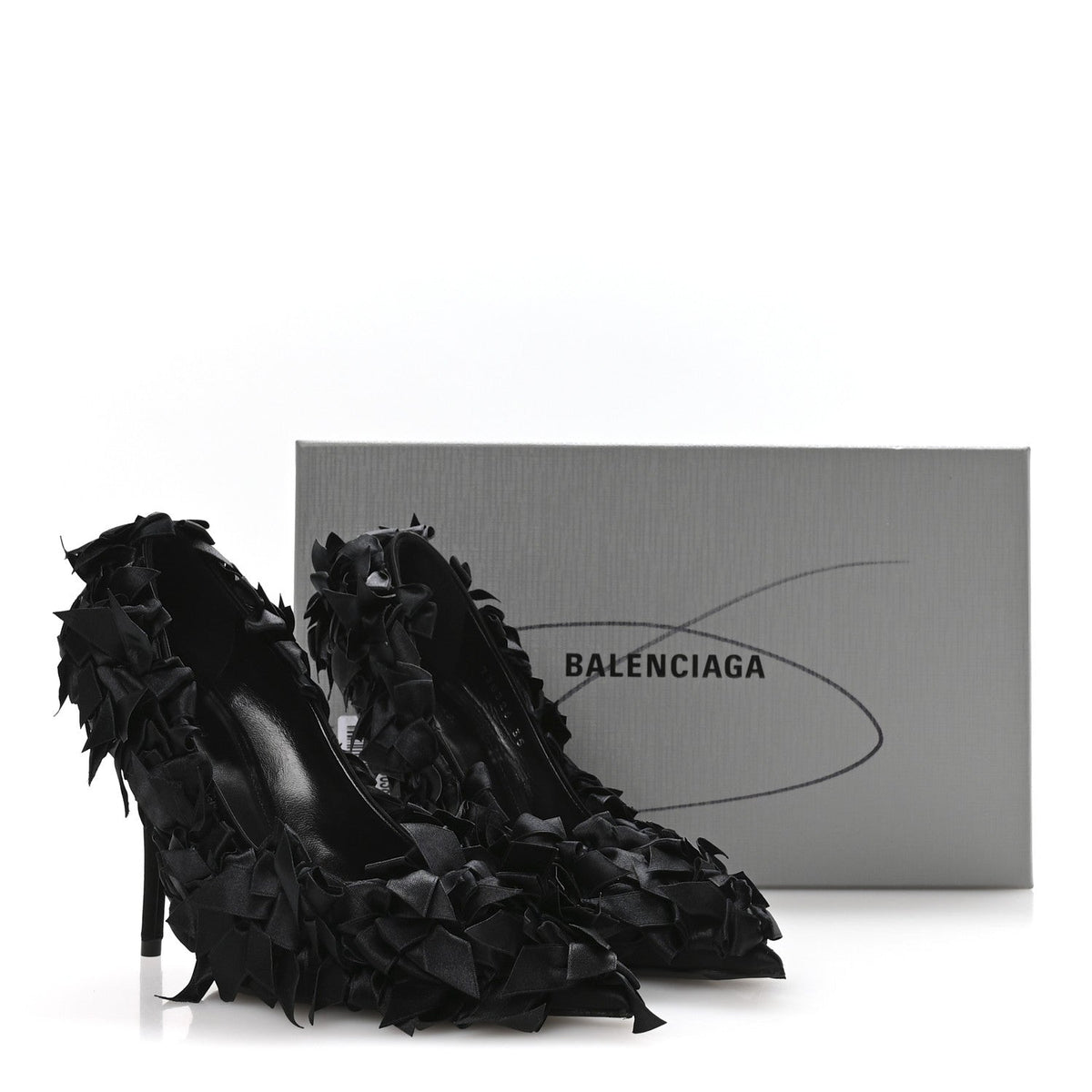 Satin Pointed Marie A Bows All Over 110mm Pumps 35 Black