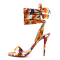 Crepe Satin Gaagal Miss Z Du Desert 100 Ankle Wrap Sandals 39.5 Multicolor Magma