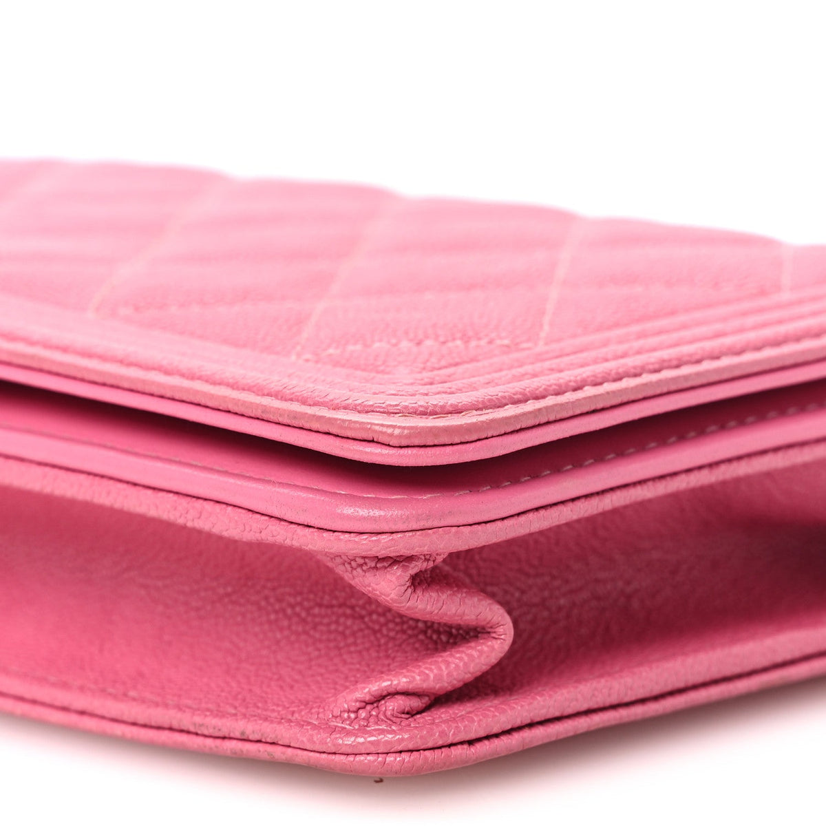 Caviar Quilted Boy Wallet On Chain WOC Pink