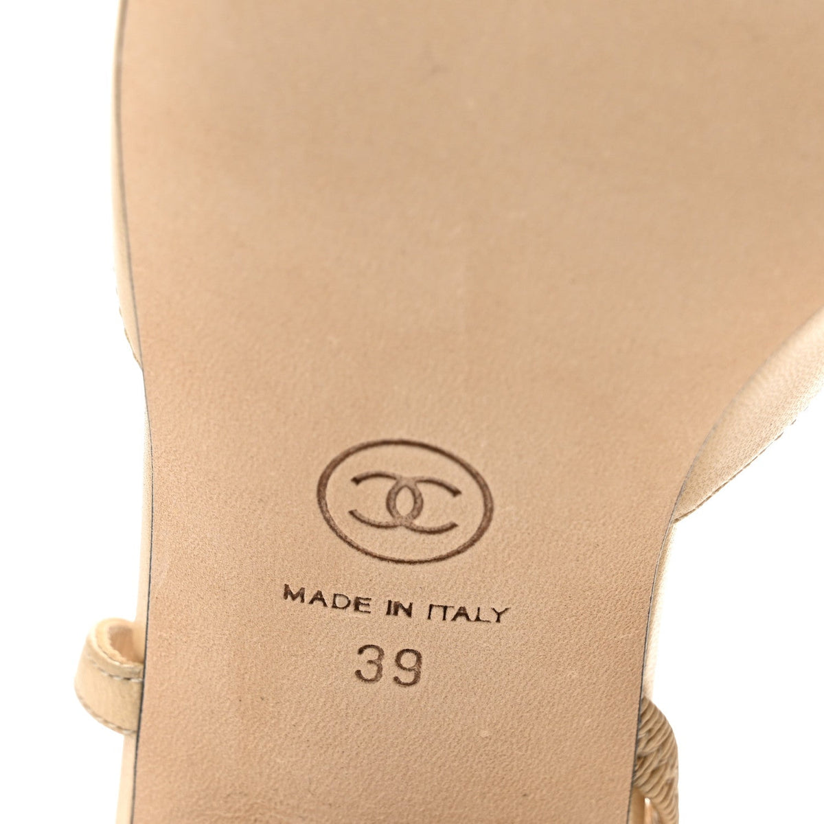 Goatskin Grosgrain Cap Toe CC Slingback Pumps 39 Beige Black