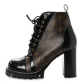Patent Calfskin Monogram Star Trail Ankle Boots 40 Black
