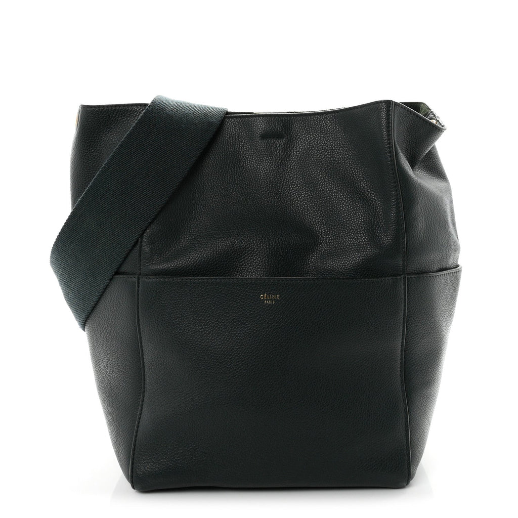 Soft Grained Calfskin Sangle Bucket Bag Amazone