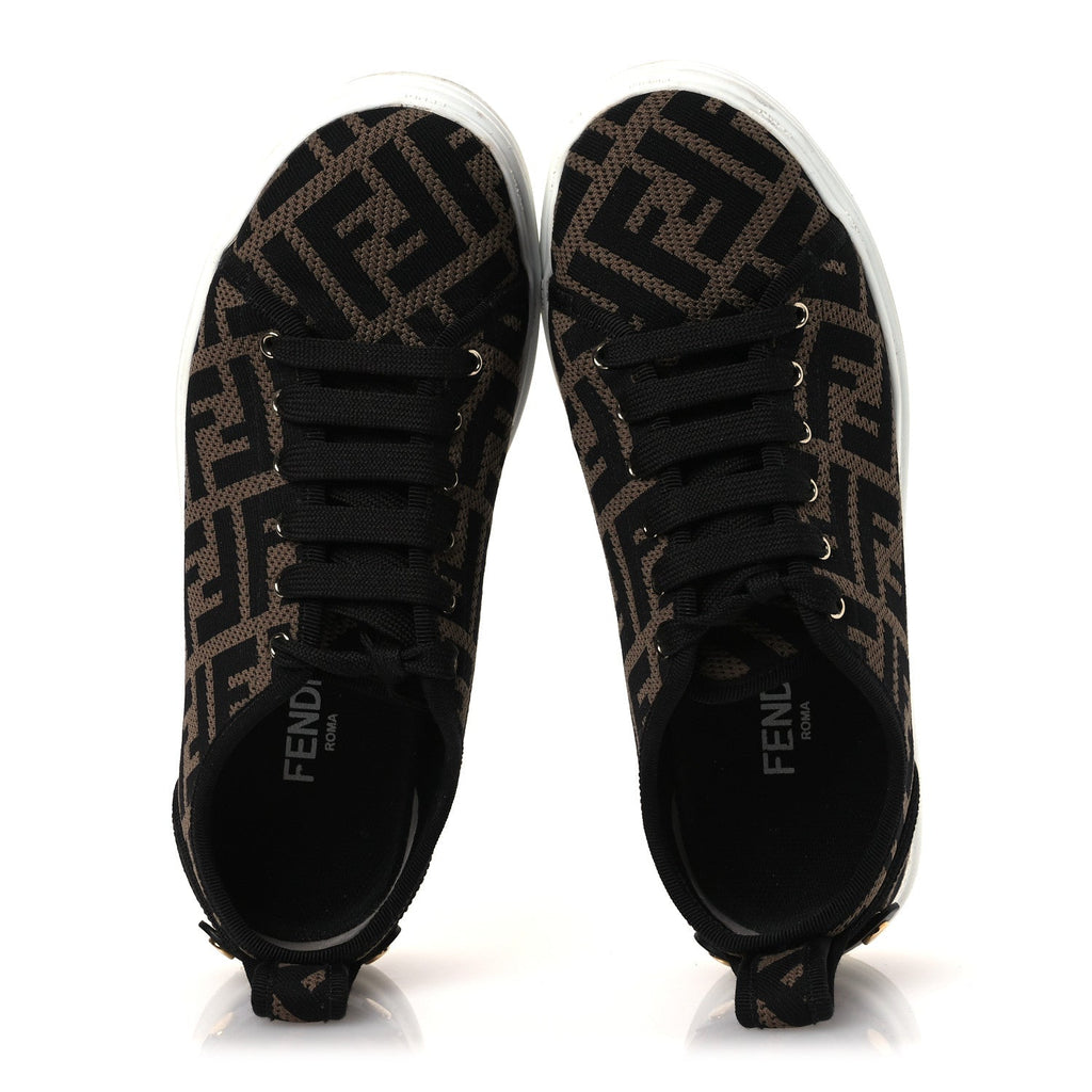 Fabric FF Micro-Perforated Rise Low Top Sneakers 36.5 Tobacco Black