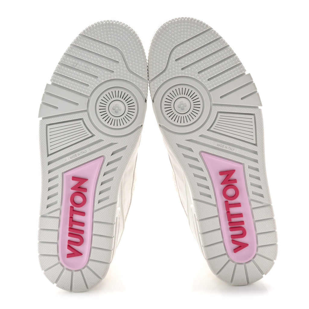 LV X TM Embossed Monogram Cherry Blossom LV Trainer Sneakers 41 White