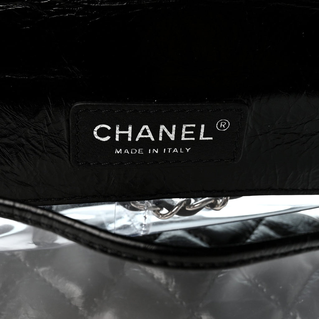 Crumpled Calfskin PVC Quilted Backpack Black
