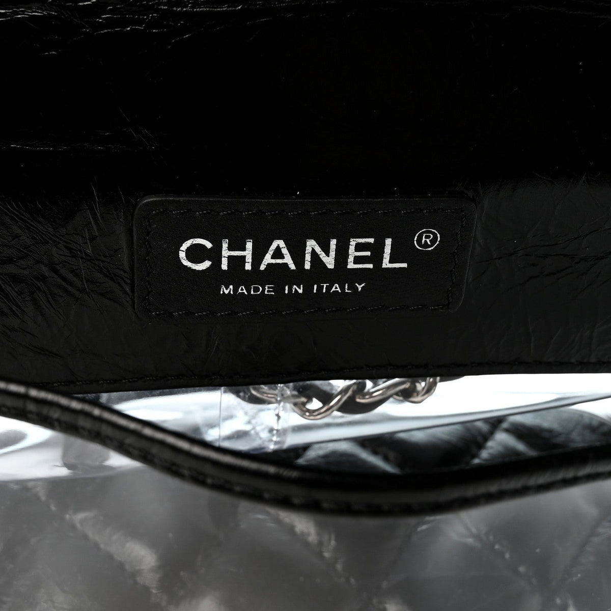 Crumpled Calfskin PVC Quilted Backpack Black