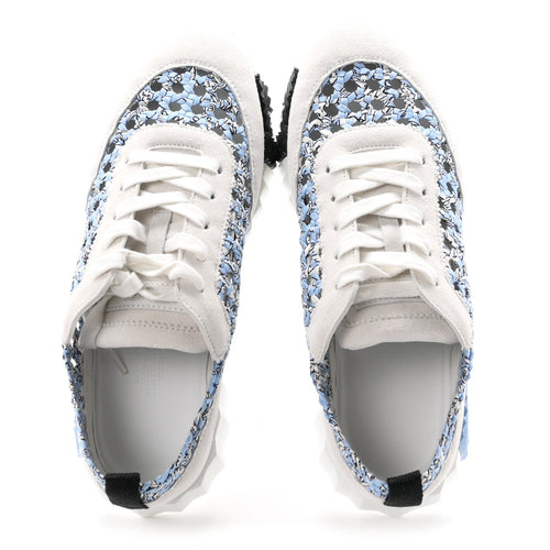 Braided Silk Suede Bouncing Sneakers 37.5 Bleu Clair White