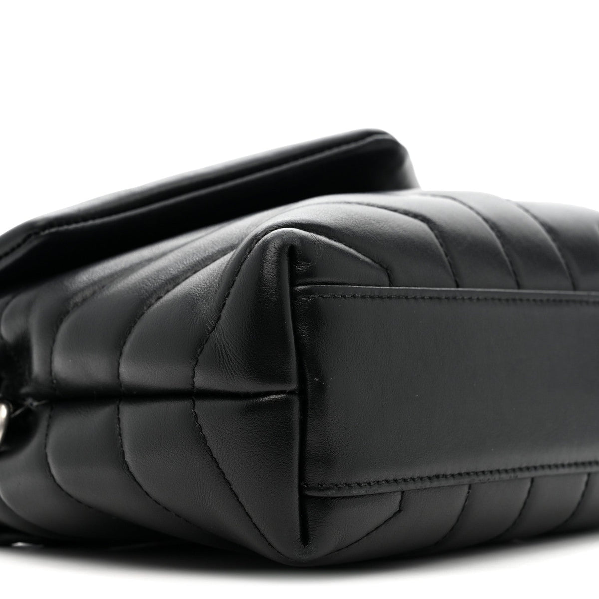 Calfskin Y Quilted Monogram Toy Loulou Crossbody Bag Black
