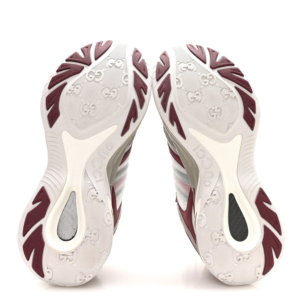 Calfskin Mesh Web Womens 2.0 Sneakers 9 Gray Rosso Ancora