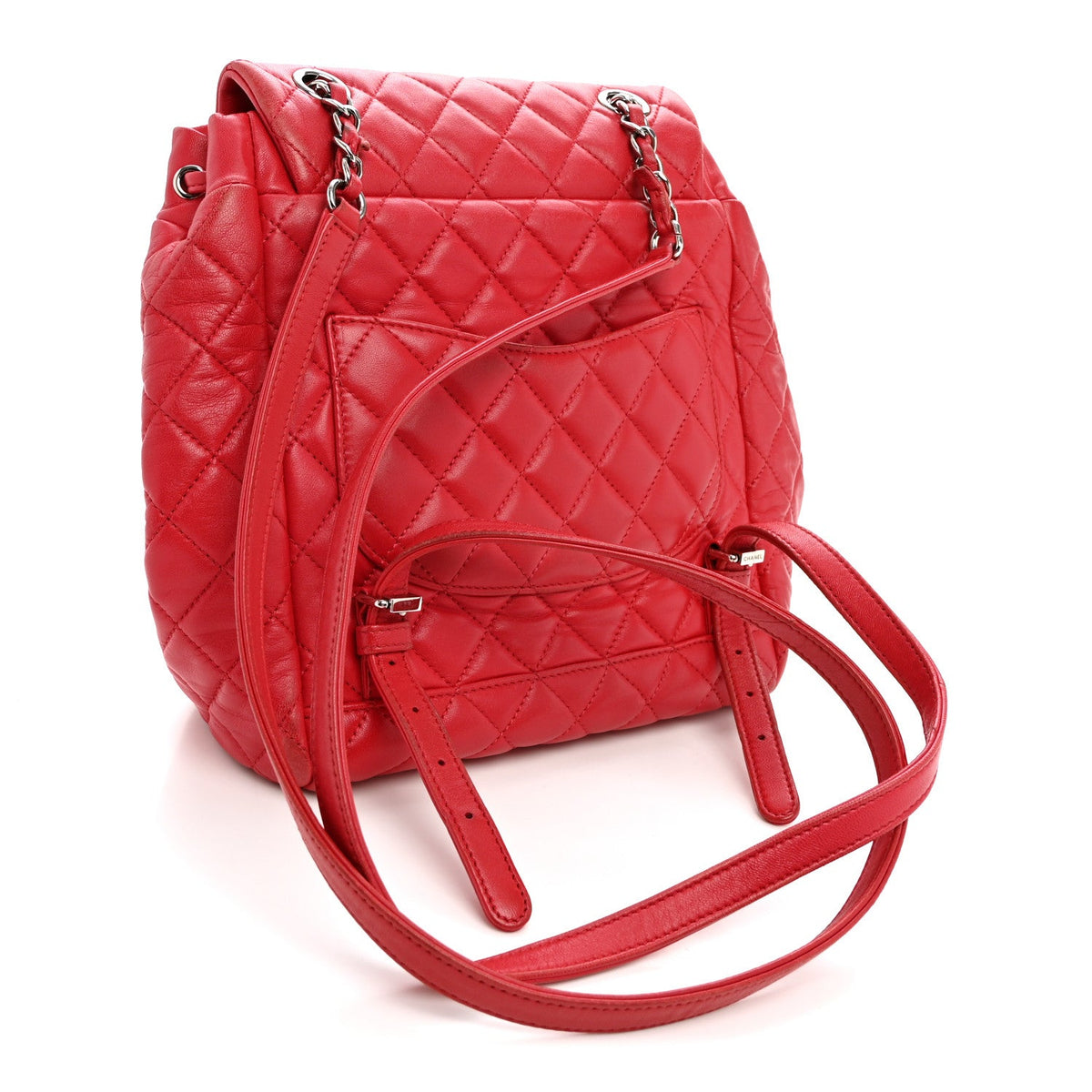Lambskin Quilted Small Urban Spirit Backpack Red