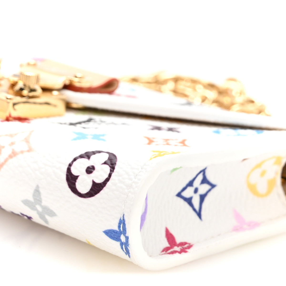 LV X TM Monogram Multicolor Pouch Metis Belt White