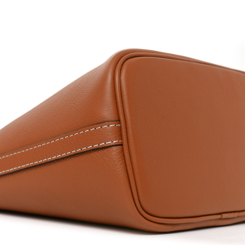 Calfskin Lock and Walk Bucket Cognac