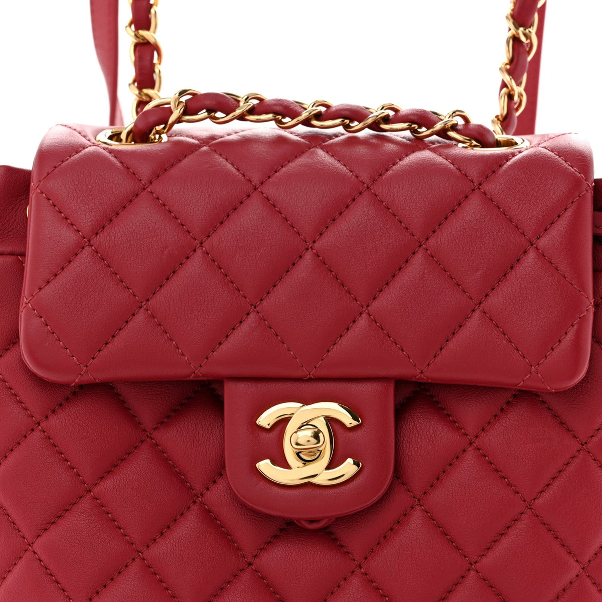 Calfskin Quilted Mini Urban Spirit Backpack Red