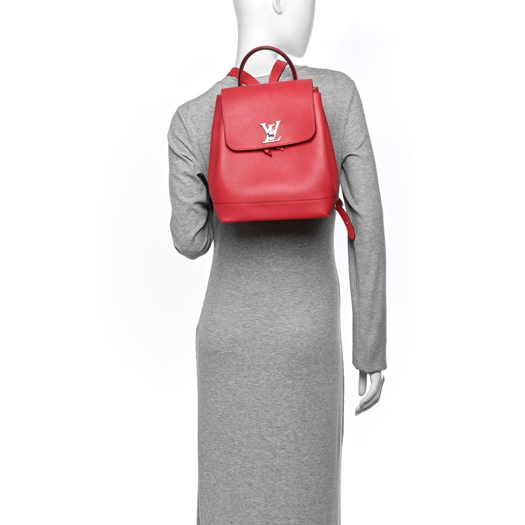 Soft Calfskin Lockme Backpack Poppy