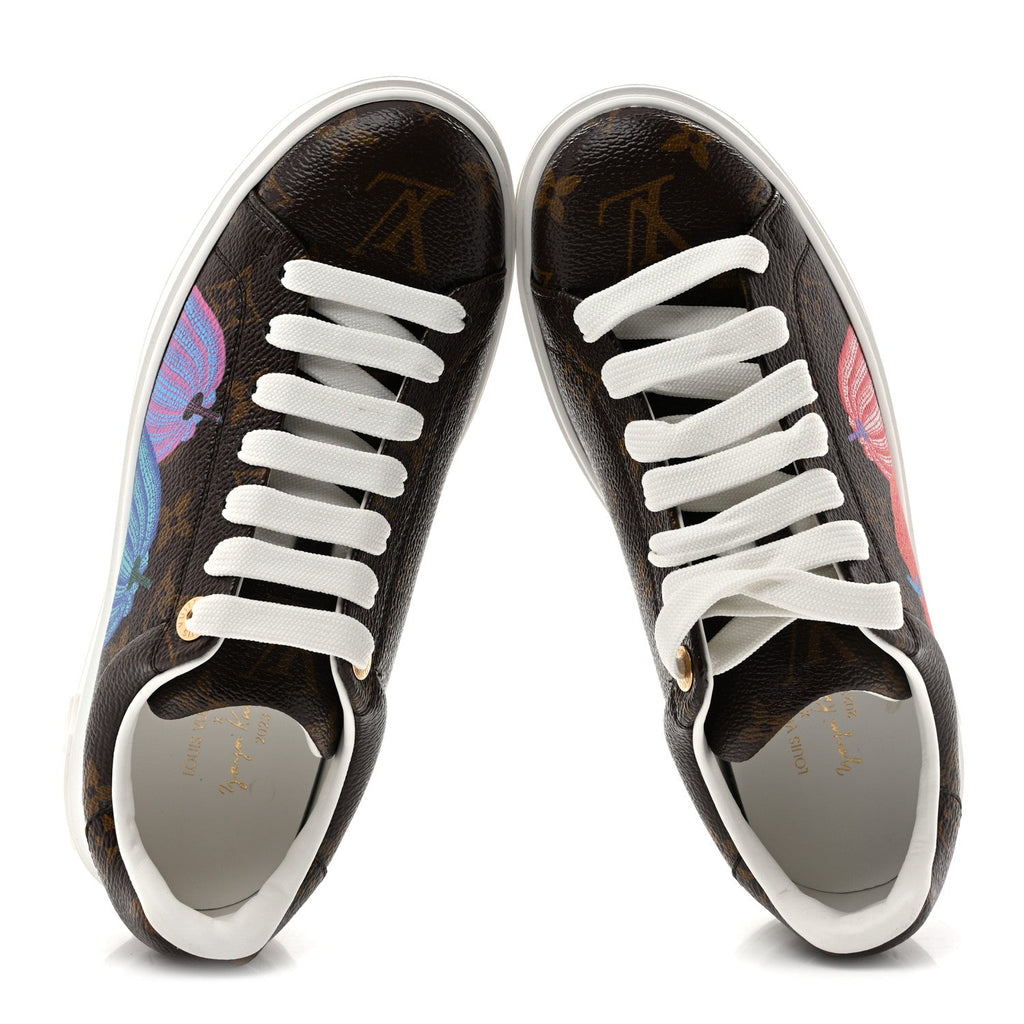 LV X YK Monogram Pumpkin Time Out Sneakers 36.5