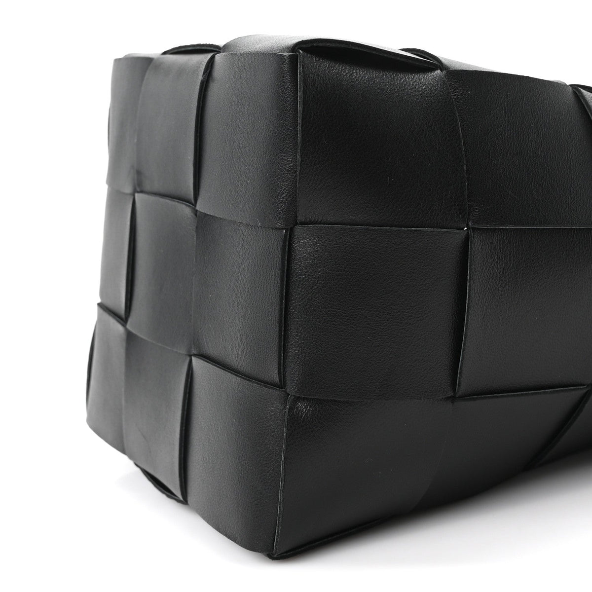 Nappa Maxi Intrecciato Cassette Bucket Bag Black