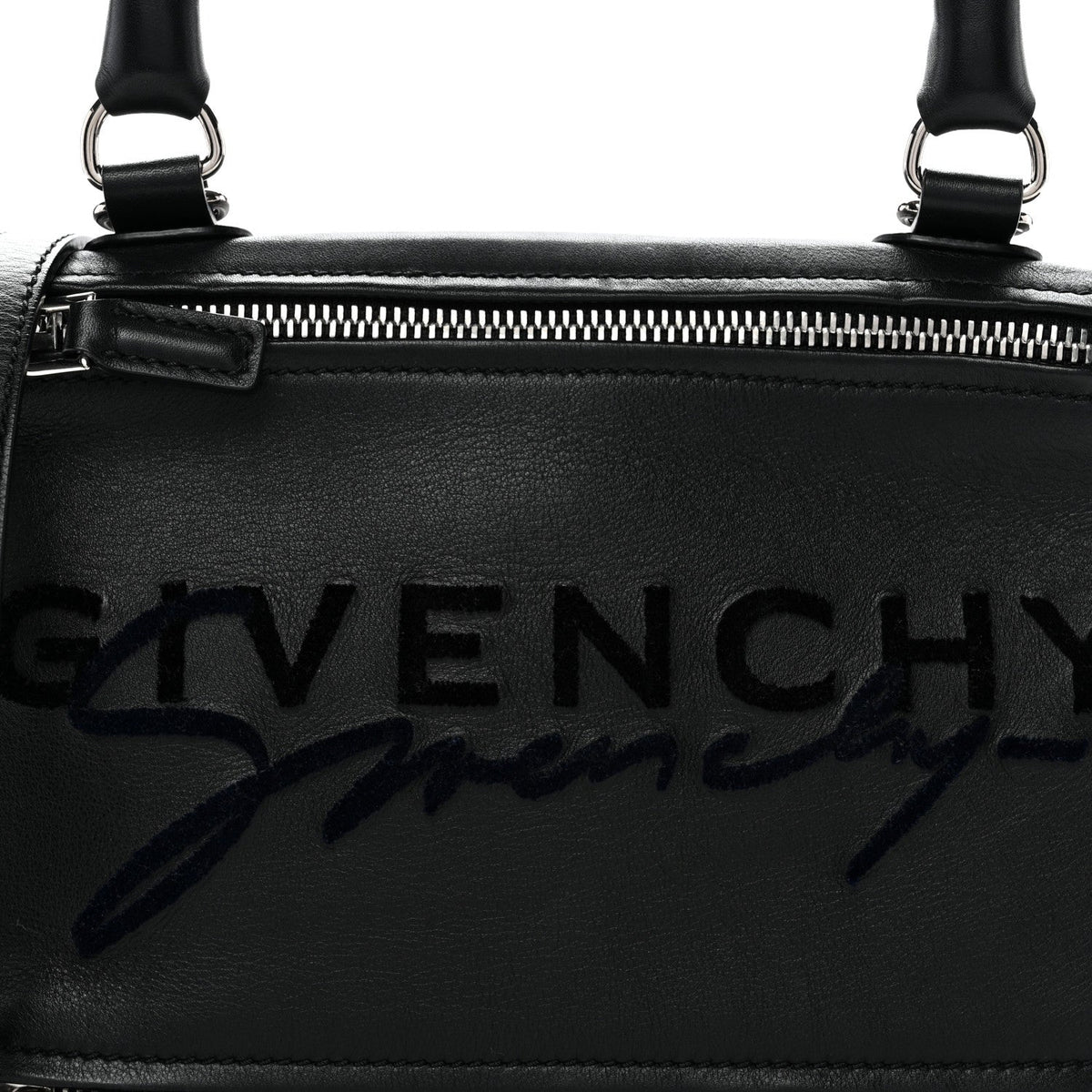 Sugar Goatskin Velvet Logo Small Pandora Black
