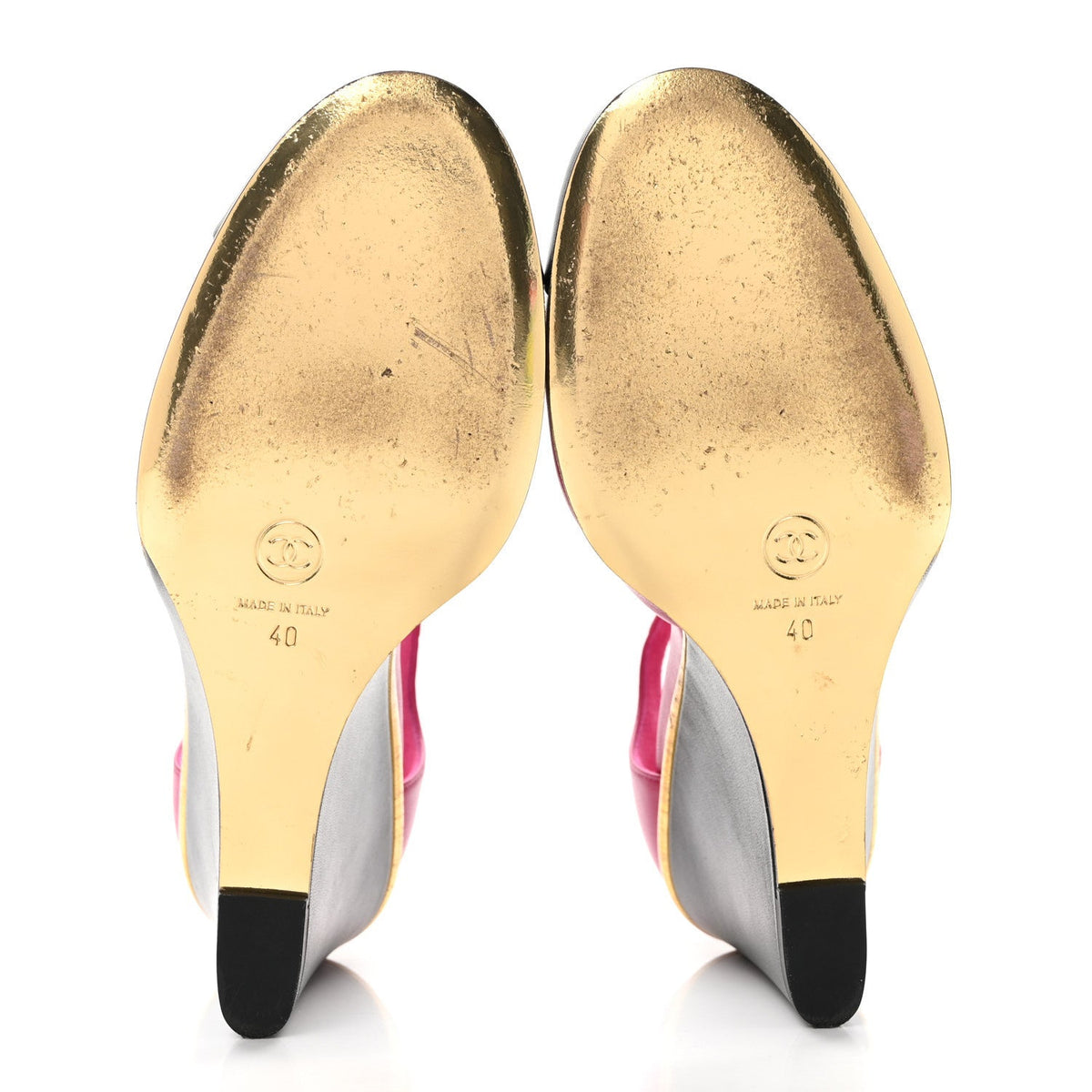 Lambskin Cap Toe Open Wedge Pumps 40 Fuchsia Black