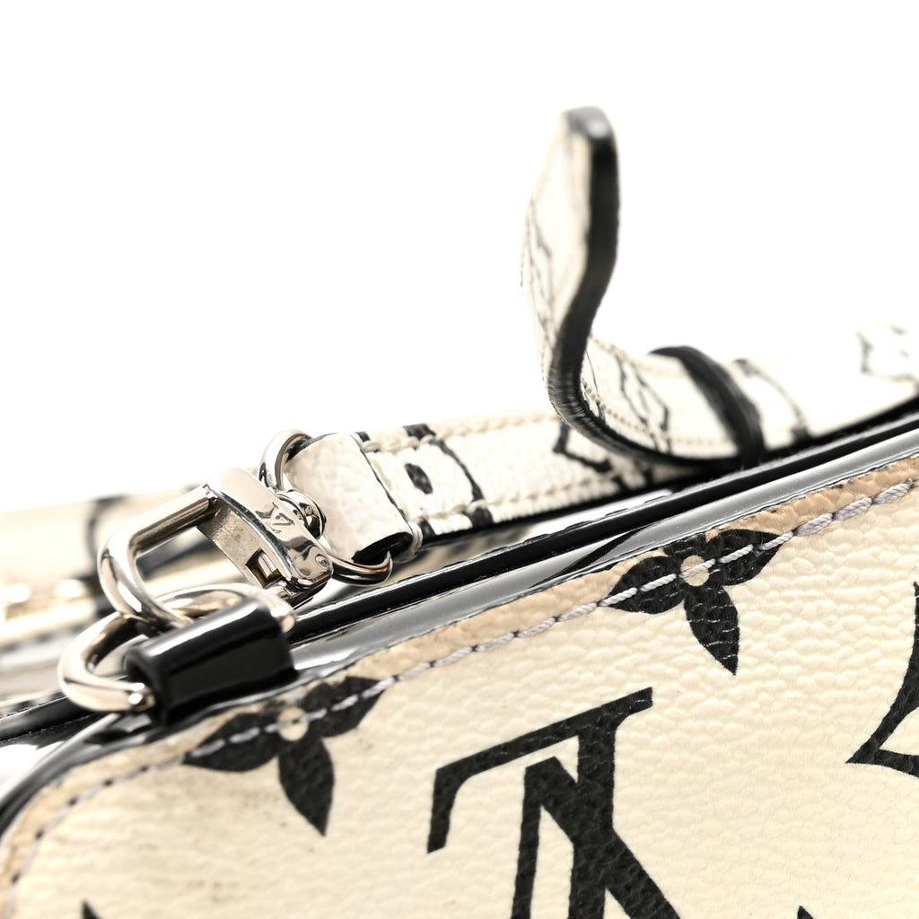 Patent Monogram Hot Springs Backpack Black White