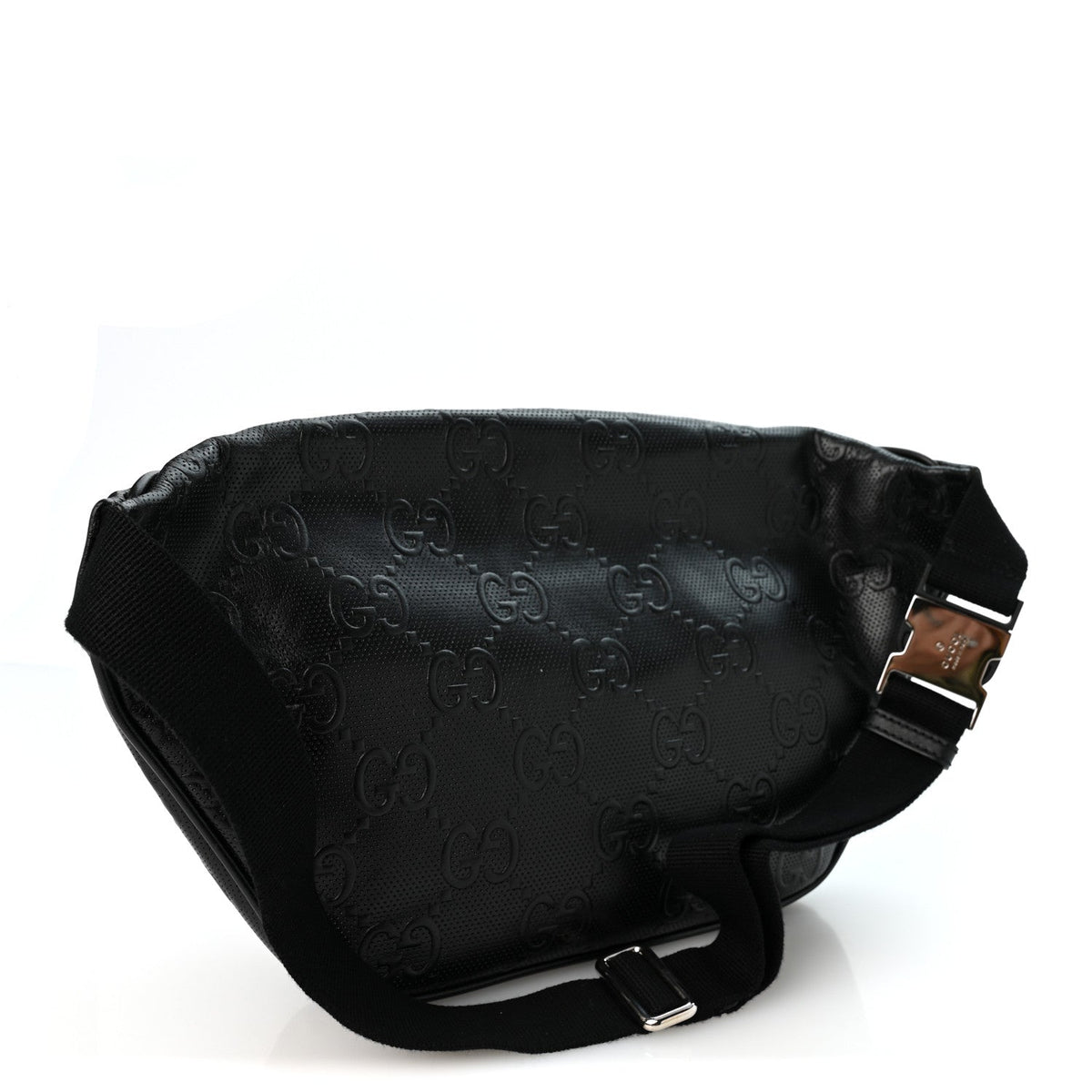 Calfskin GG Tennis Embossed Pocket Belt Bag Black