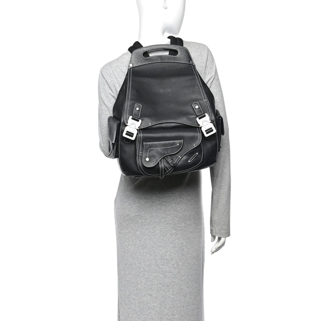 Grained Calfskin Maxi Gallop Backpack Black