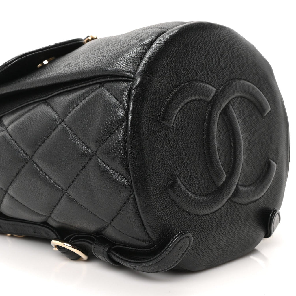 Caviar Quilted Pockets Backpack Black