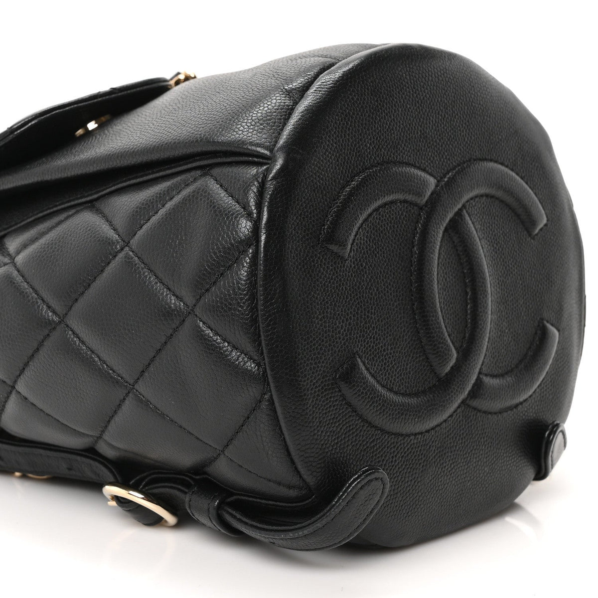 Caviar Quilted Pockets Backpack Black