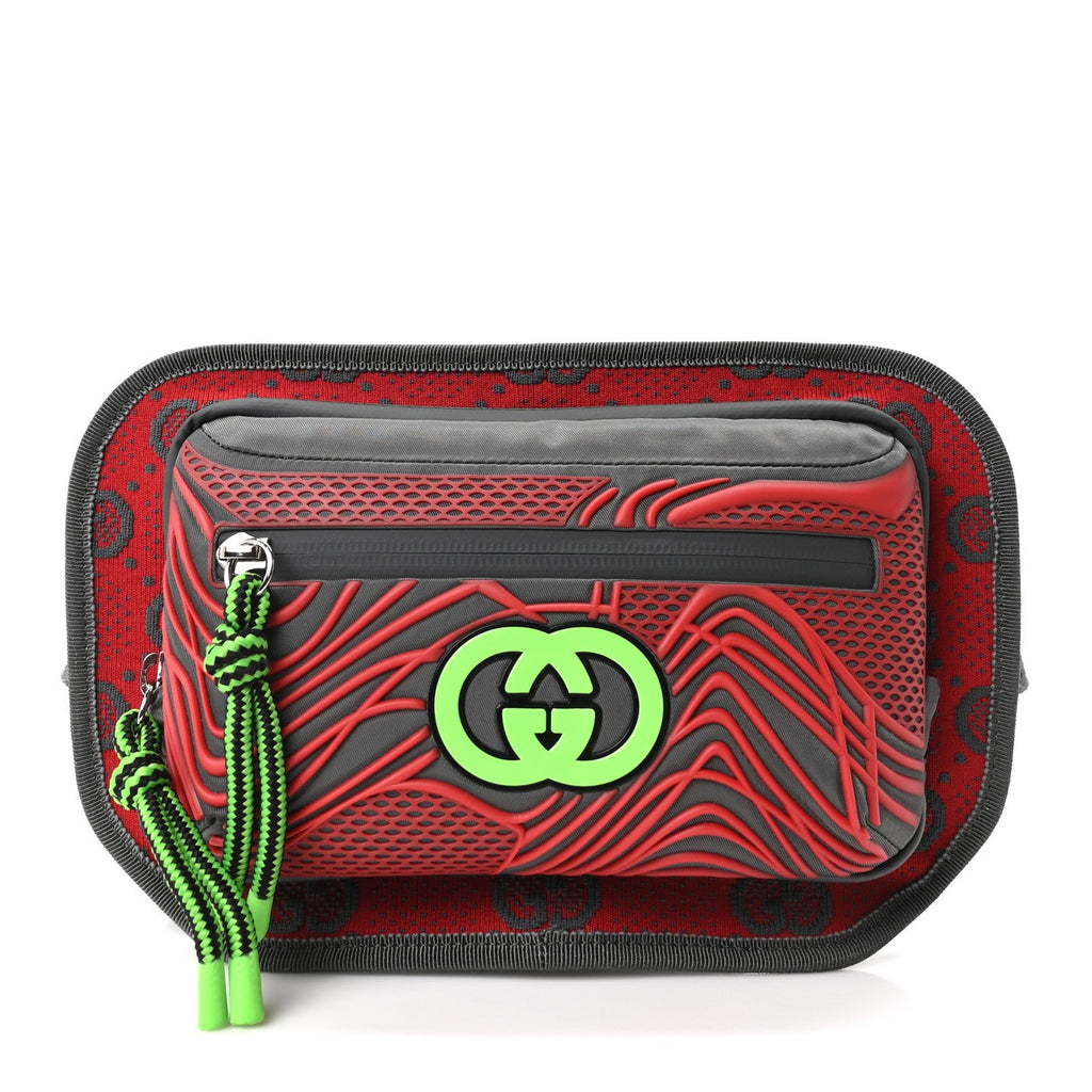 Jersey GG Monogram All Over Sporty Belt Bag Green Grey Multicolor