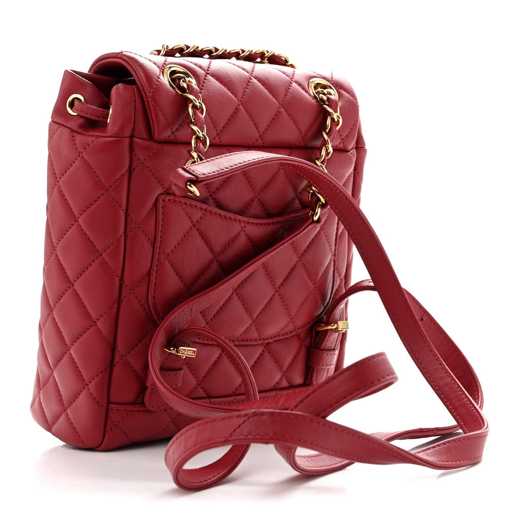 Calfskin Quilted Mini Urban Spirit Backpack Red