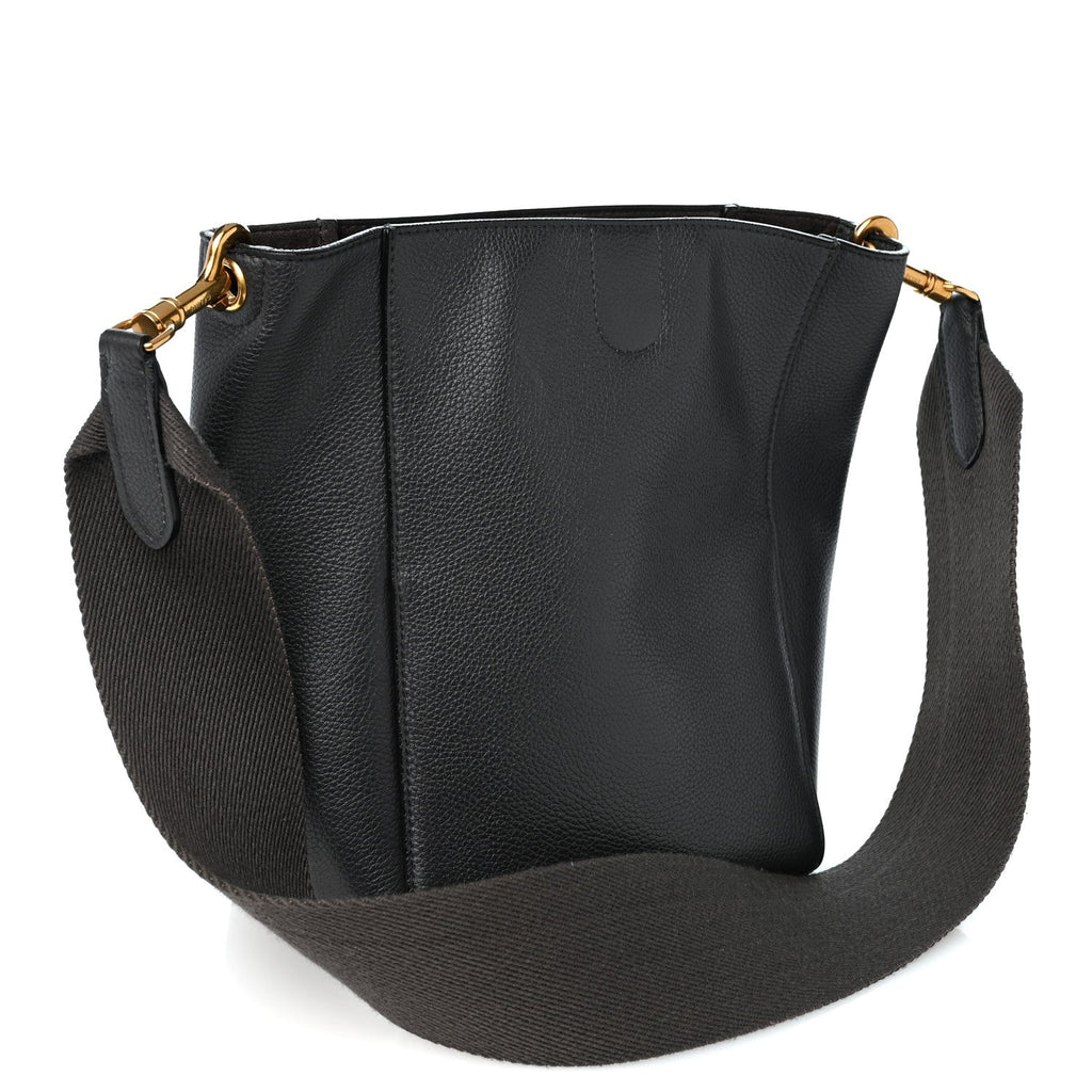 Soft Grained Calfskin Small Sangle Bucket Bag Kohl