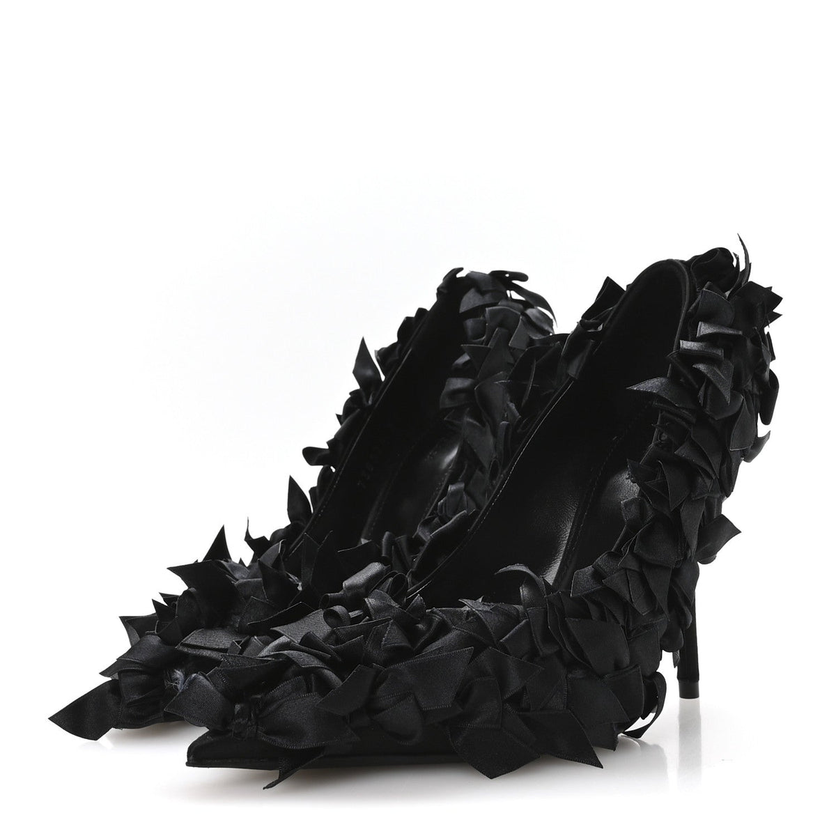 Satin Pointed Marie A Bows All Over 110mm Pumps 35 Black