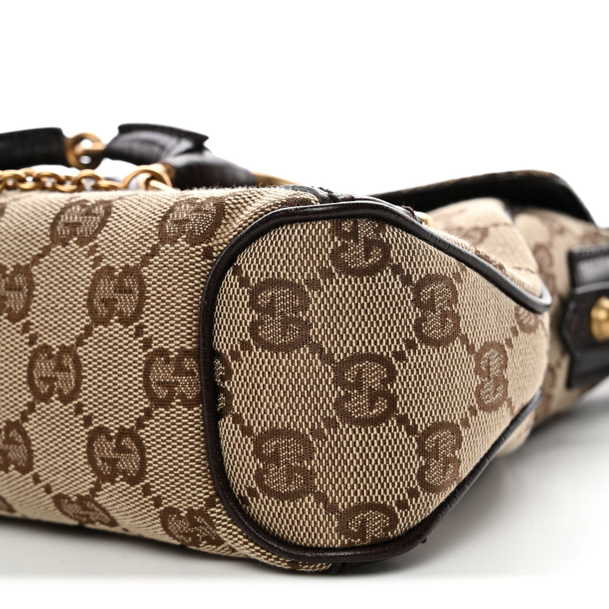 Monogram Horsebit Chain Flap Shoulder Bag Brown