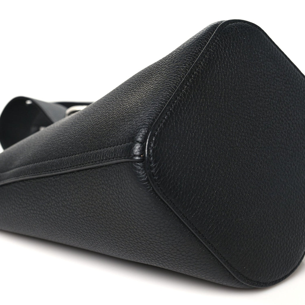 Soft Grained Calfskin Mini Pebble Bucket Bag Black