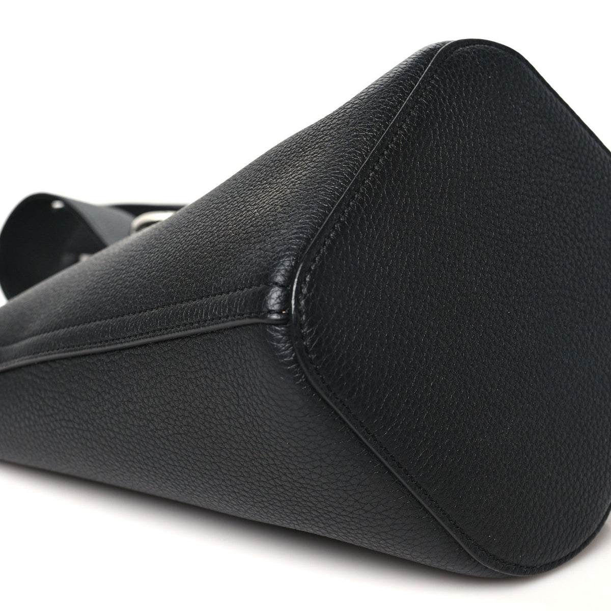 Soft Grained Calfskin Mini Pebble Bucket Bag Black